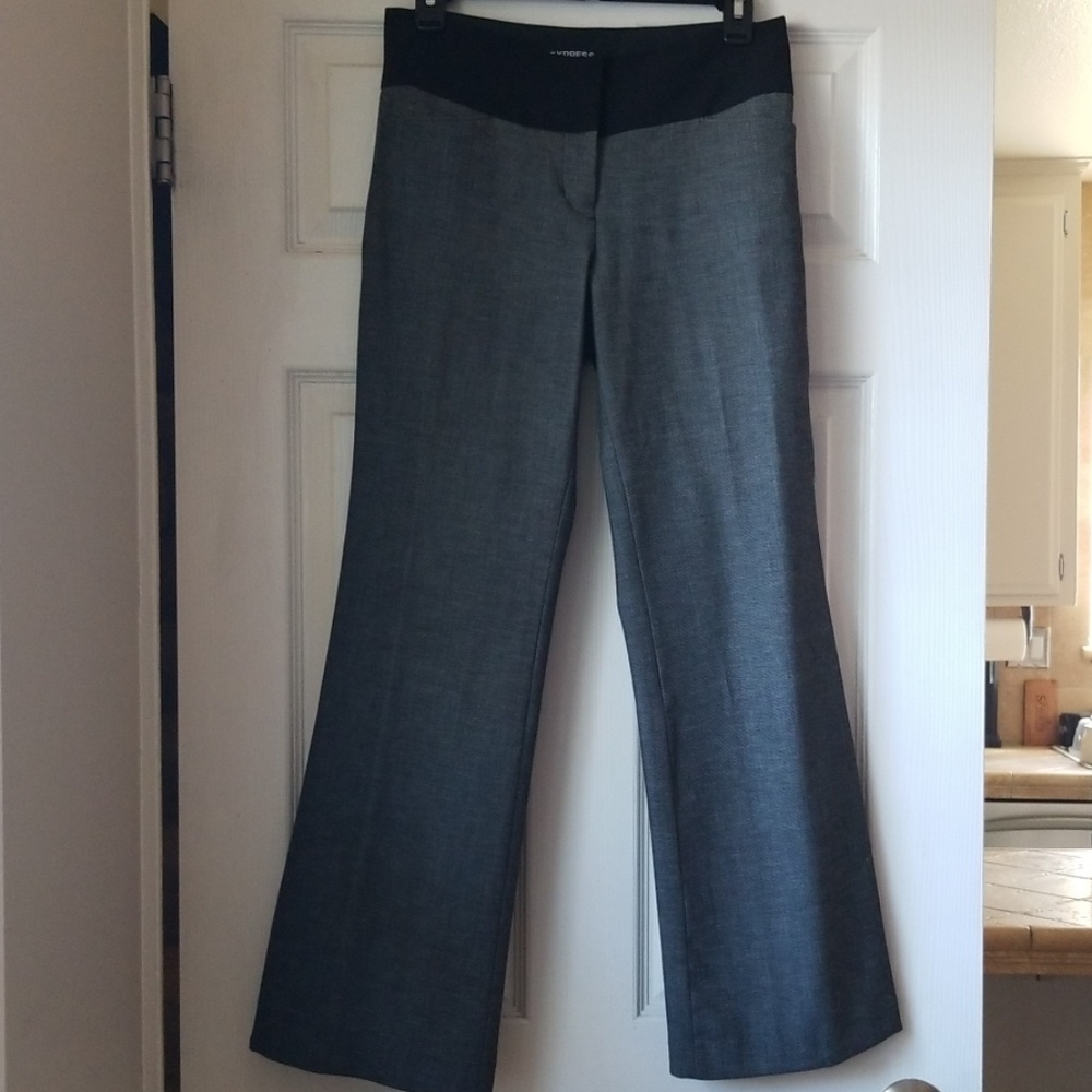 Express Beautiful Grey & Black Trim Editor Pants 0S